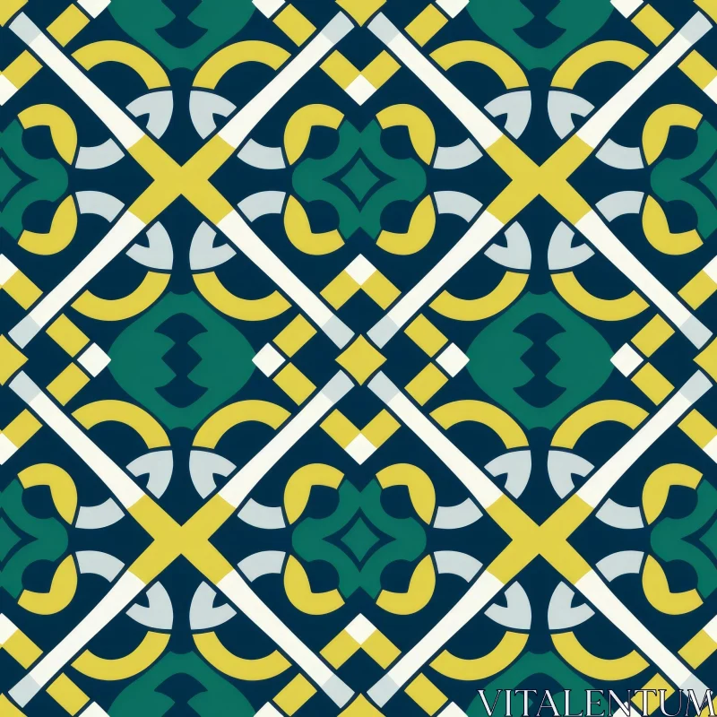 AI ART Geometric Vector Pattern in Blue, Green, and Yellow