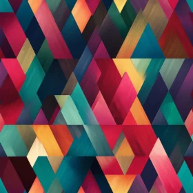 Retro Geometric Triangle Pattern in Red, Blue, Green, and Yellow