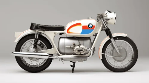 Vintage Blue and White BMW M Motor Racing Motorcycle