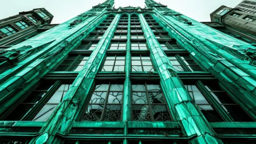 Elegant Art Deco Skyscraper with Reflecting Windows