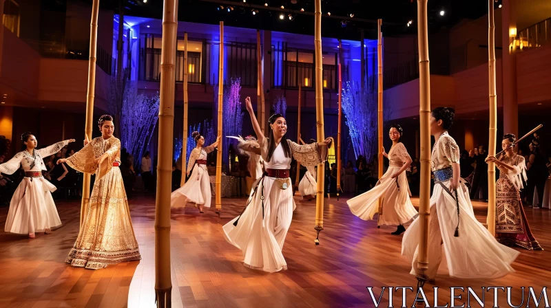 Graceful Korean Women Dance in a Circle | Traditional Attire AI Image