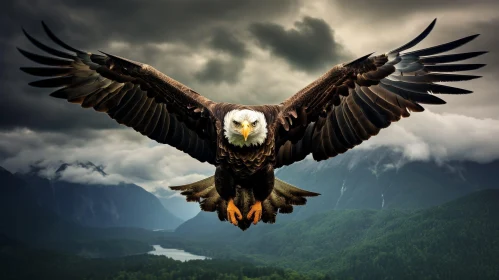 Majestic Eagle Flying in the Sky