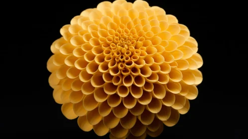 Yellow Dahlia Flower Close-up - Symmetrical Petals
