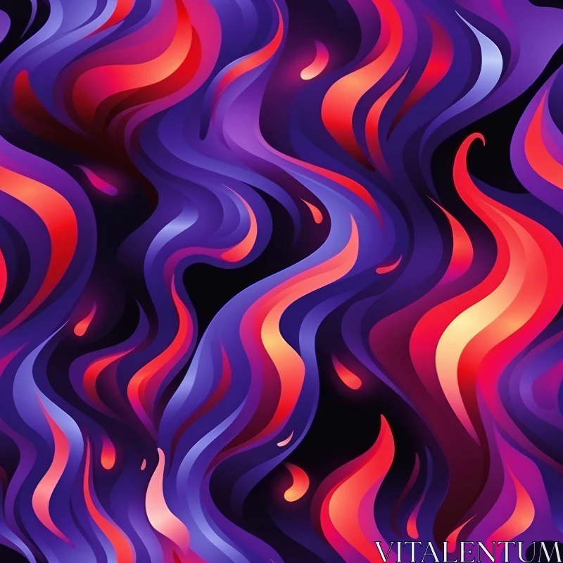 Bright Purple and Red Flames Abstract Pattern AI Image