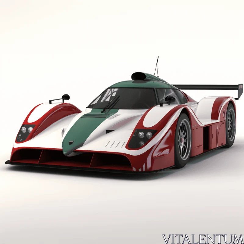 Realistic and Detailed Race Car Artwork | Red and Green Colors AI Image