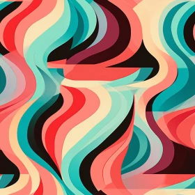 Abstract Painting with Wavy Pattern - Artistic Expression