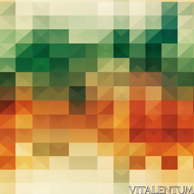 Pixelated Mosaic of Warm Colors AI Image