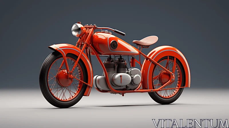 Vintage Motorcycle Rendered in Cinema4D | Postwar Avant-Garde Style AI Image