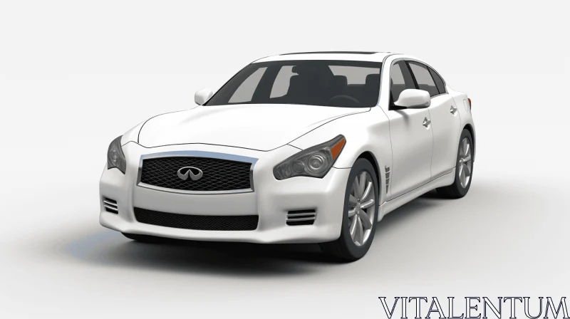 White Infiniti Car 3D Model with Exaggerated Facial Expressions AI Image
