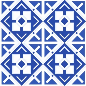 Blue and White Geometric Tile Pattern