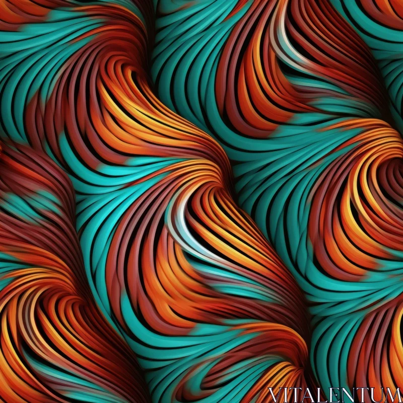 AI ART Colorful Waves Seamless Pattern - Rhythmic Flow Design