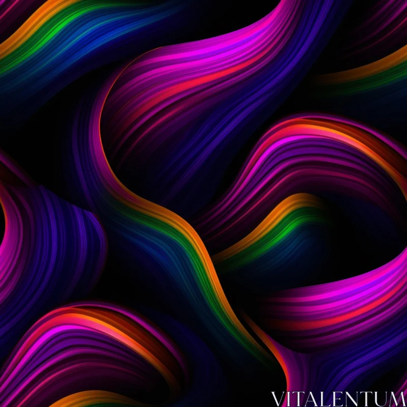 AI ART Colorful Waves Seamless Pattern - Vibrant Design