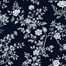 Elegant Blue Floral Seamless Pattern