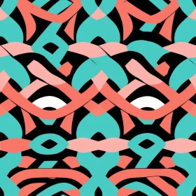 Interlocking Pink Blue White Seamless Pattern