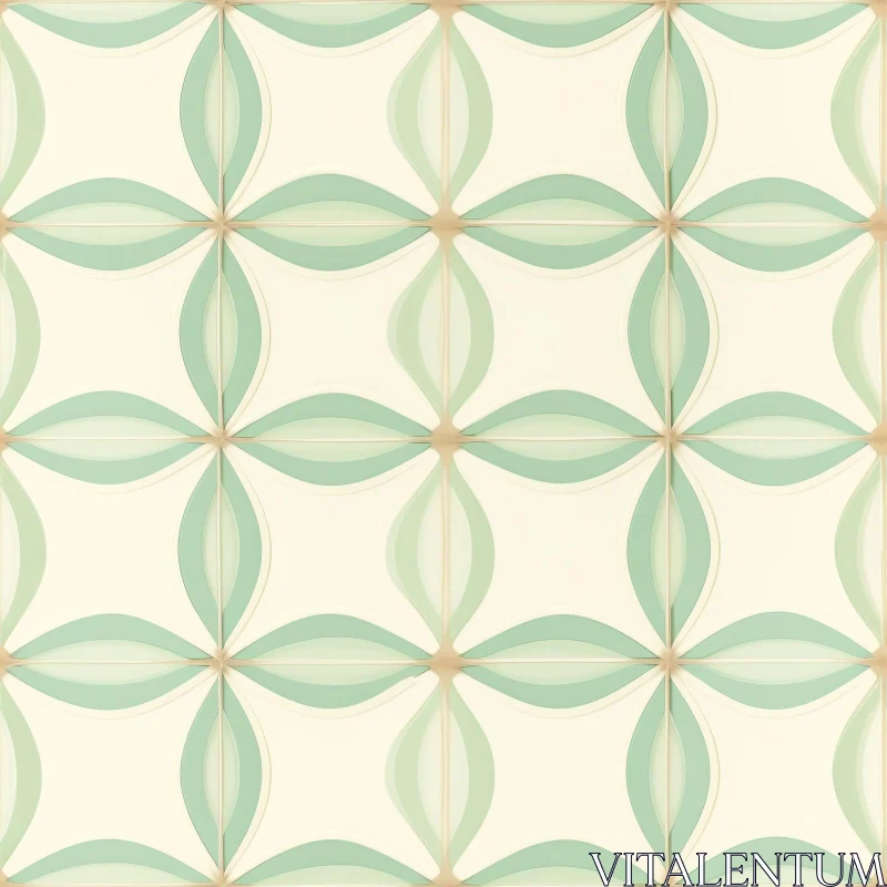 Retro Floral Tiles Pattern - Mid-Century Inspired Design AI Image