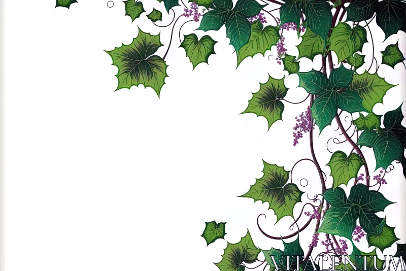 Captivating Ivy and Vines on White Background | Fantasy Illustrated Art AI Image