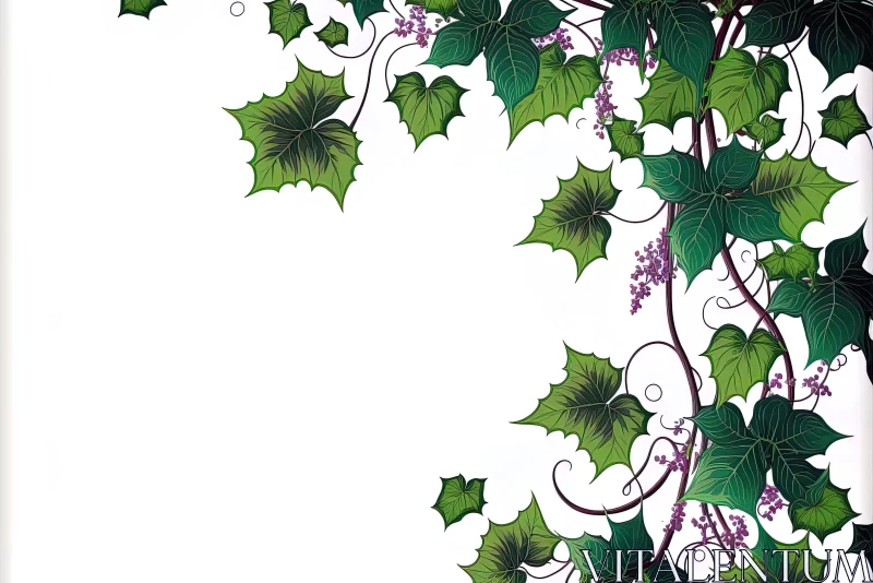 AI ART Captivating Ivy and Vines on White Background | Fantasy Illustrated Art