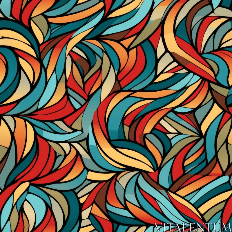 AI ART Colorful Waves Seamless Pattern - Abstract Design Element