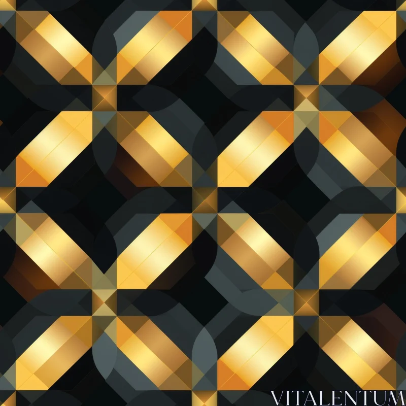 Luxurious Geometric Pattern with Gold Elements AI Image