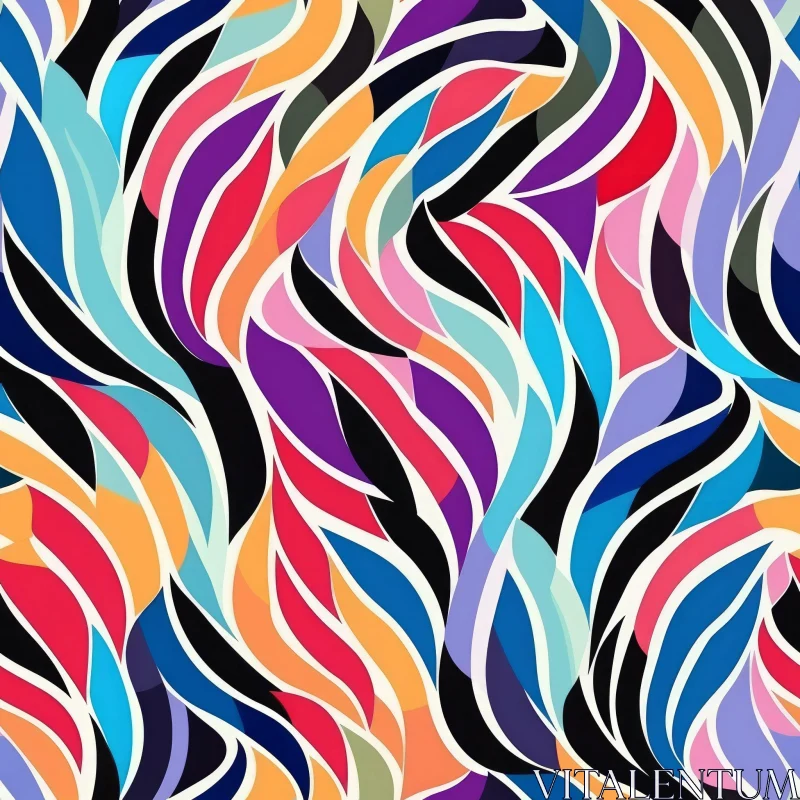 Colorful Waves Abstract Pattern for Fabric, Wallpaper, Decor AI Image