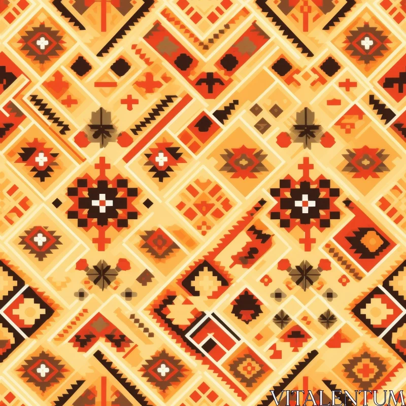 AI ART Ethnic Geometric Pattern - Colorful Tribal Design