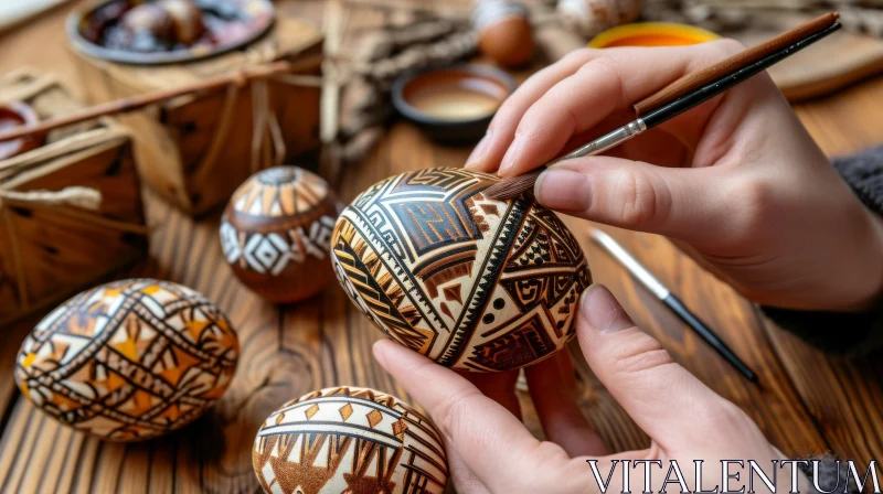 Exquisite Geometric Egg Painting: A Visual Masterpiece AI Image