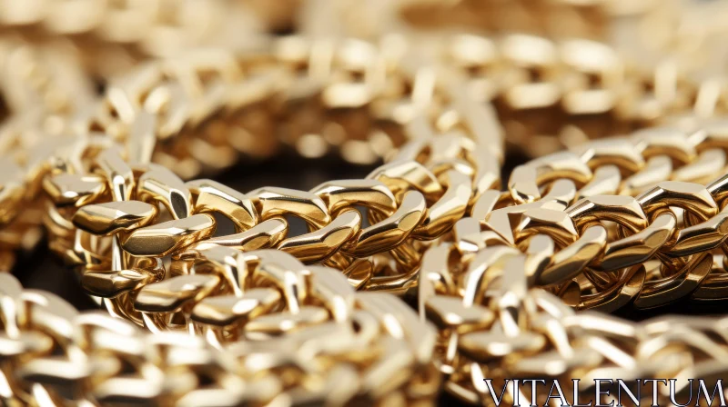 AI ART Exquisite Gold Chain Close-Up