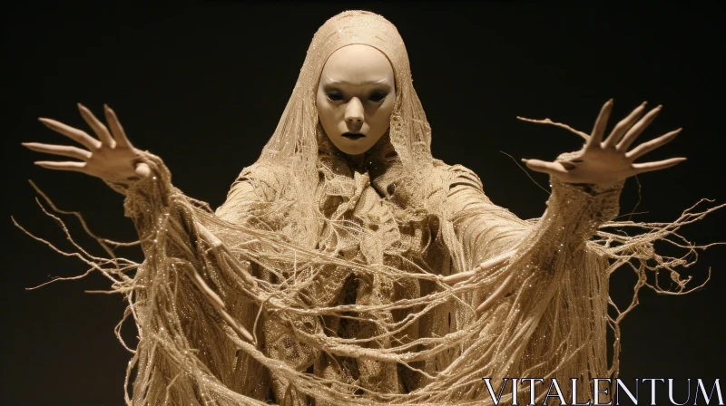 Intriguing Haute Couture Dress with Embroidery AI Image