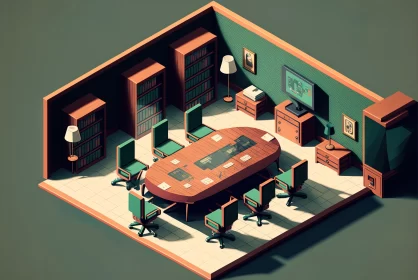 Isometric Office Design: Intricately Mapped Worlds and Rich Tonal Palette