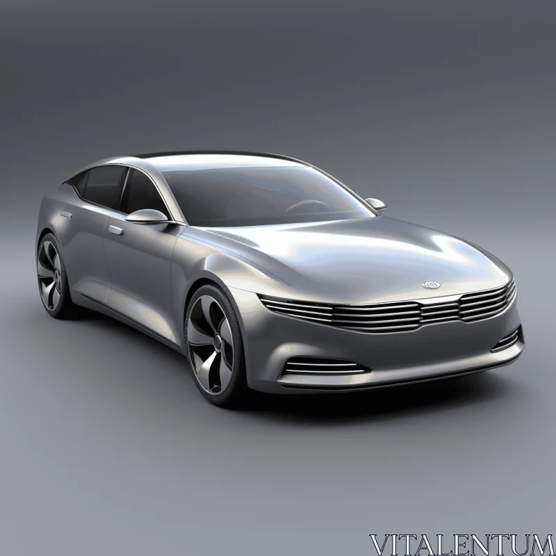 Sleek Silver Concept Car with Neo-Classical Symmetry AI Image