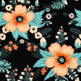 Floral Pattern with Orange Flowers