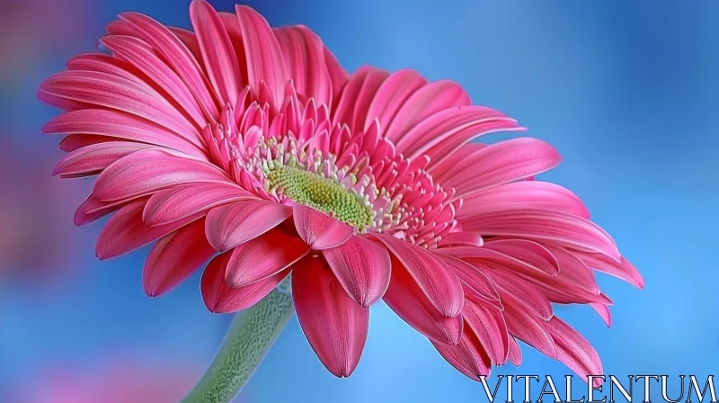 Pink Gerbera Flower in Full Bloom AI Image