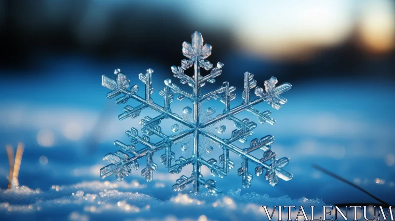 AI ART Snowflake in Sunlight - Winter Serenity