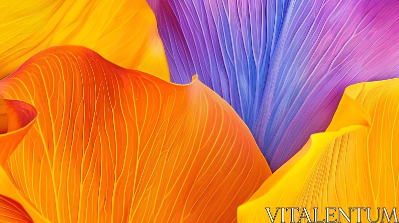 Vibrant Flower Close-Up | Soft Beauty in Orange, Purple, Yellow AI Image