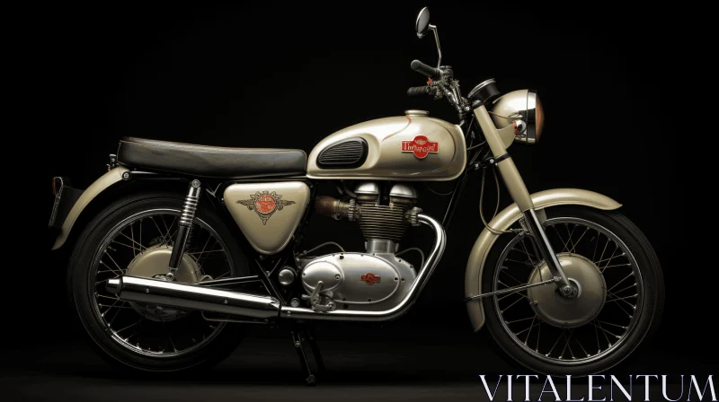 Vintage Motorcycle Artwork in Mid-Century Style AI Image