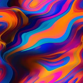 Vivid Abstract Painting with Dynamic Movement