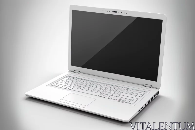 White Laptop Computer - Minimalist Subtle Realism | Captivating 3D Model AI Image