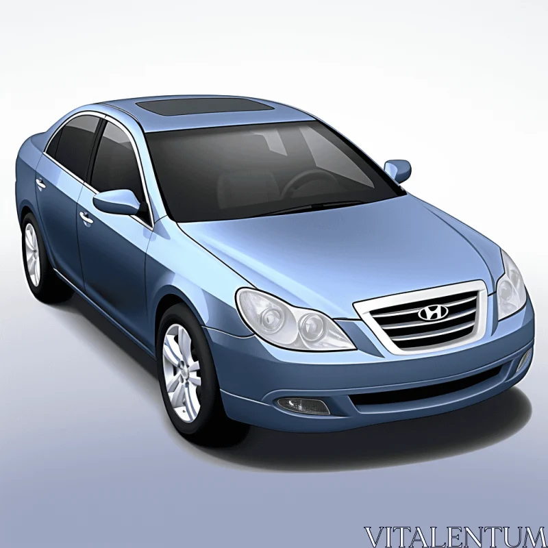 Hyundai Asante 3D Vehicle Rendering | Simplistic Vector Art AI Image