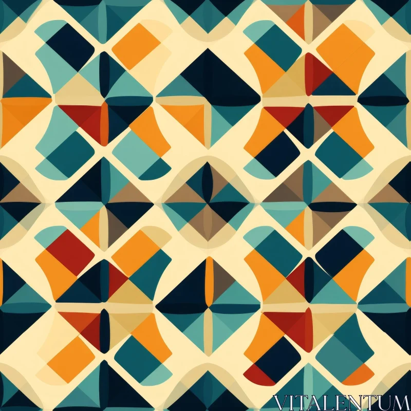 Retro Geometric Pattern - Memphis Group Style AI Image