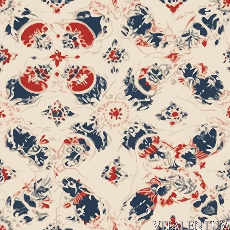 AI ART Traditional Oriental Floral Seamless Pattern