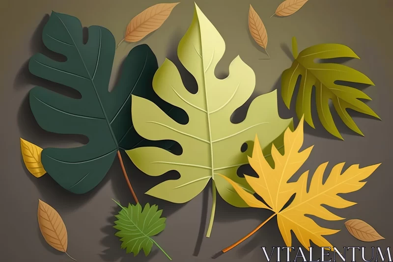 AI ART Autumn Leaves Vector Digital Design | Hyperrealistic Still Life