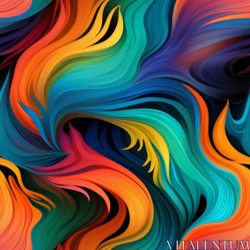 Dynamic Abstract Art - Colorful and Expressive Painting AI Image
