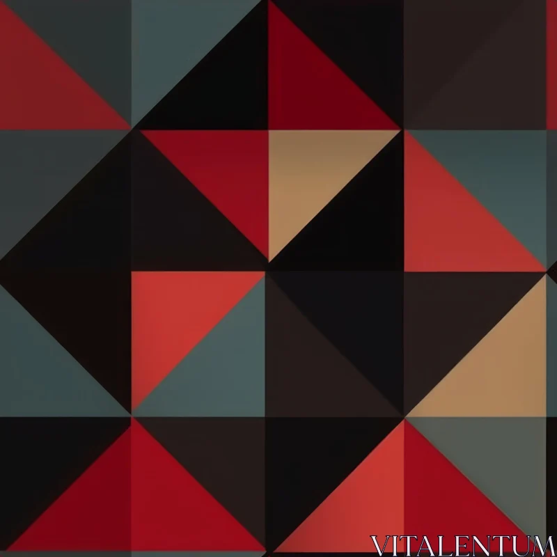 Dynamic Triangles Pattern in Red, Blue, and Black AI Image