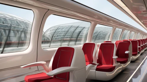 Sleek High-Speed Train Interior in Motion