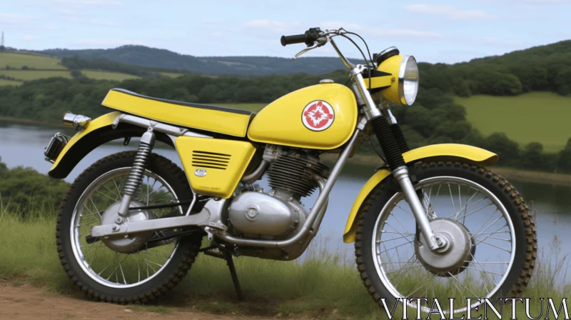 Yellow Motorcycle on Dirt Road | Argus C3 Style | 32k UHD AI Image