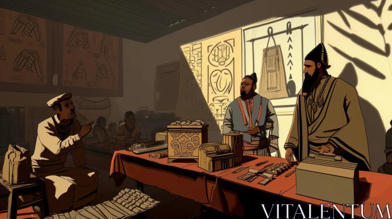 Ancient Egyptian Marketplace: A Captivating Scene of Commerce and Culture AI Image