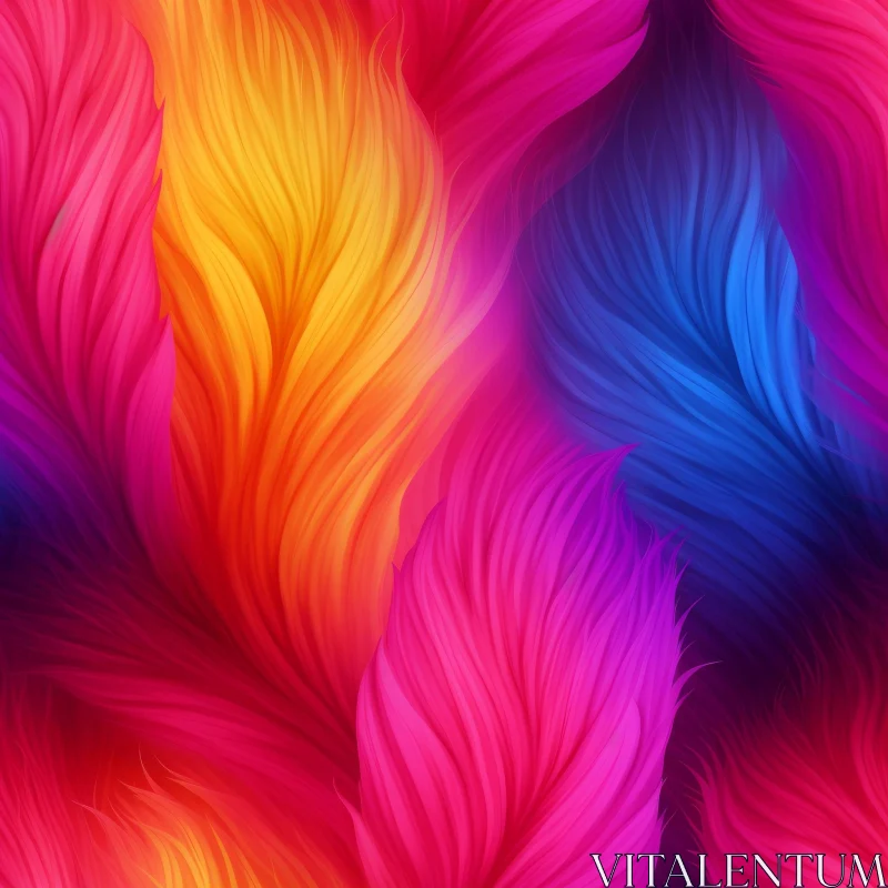 Colorful Fur Seamless Pattern - Soft and Vibrant Waves AI Image