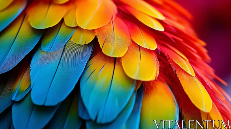 AI ART Colorful Parrot Feathers Close-Up