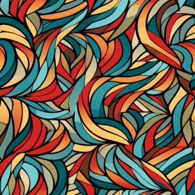 Colorful Waves Seamless Pattern - Abstract Design Element