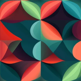Dark Green and Teal 3D Geometric Pattern